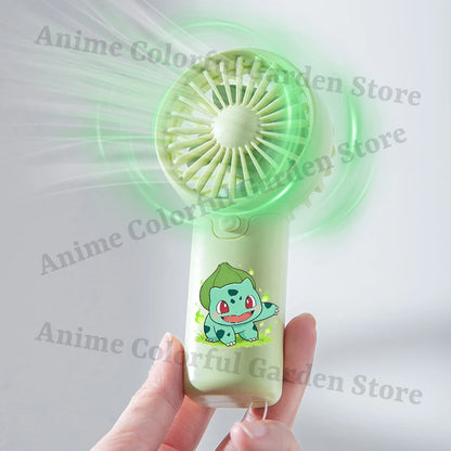 Pokemons Cartoon Cute Handheld Mini Fan for Men Women Pikachu Anime Fashion Cooling Artifact Good-looking Portable Blower Fan