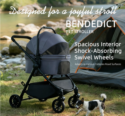 3-in-1 Luxury Detachable Pet Stroller - Versatile Travel System for Dogs & Cats