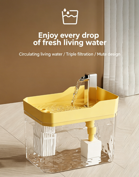 ClearView Faucet Cat Water Fountain (1.5L，USB Powered (5V / 1A)）