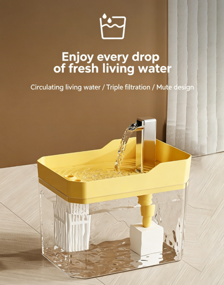 ClearView Faucet Cat Water Fountain (1.5L，USB Powered (5V / 1A)）