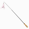 2 & 3 section Retractable Wooden Cat Feather Wand - Telescopic Carbon Fiber Teaser Toy