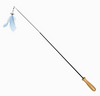 2 & 3 section Retractable Wooden Cat Feather Wand - Telescopic Carbon Fiber Teaser Toy