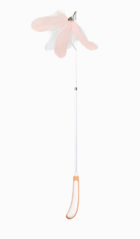 Retractable Feather Cat Wand Toy, 2-Section & 3-Section Telescopic Cat Teaser Rod with Natural Feathers for Indoor Cats & Kittens