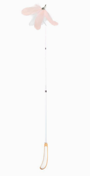Retractable Feather Cat Wand Toy, 2-Section & 3-Section Telescopic Cat Teaser Rod with Natural Feathers for Indoor Cats & Kittens