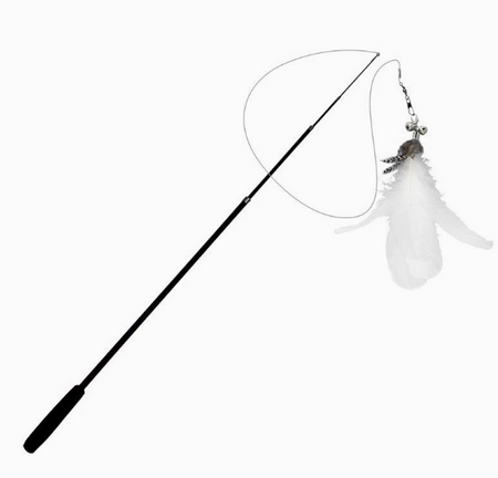 4-Section Extra-Long Retractable Cat Wand Toy Bundle with Replaceable Tails