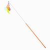 Crystal Acrylic Cat Wand Toy with Jingle Bell and Pom-Poms