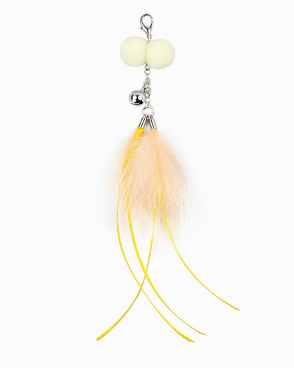 Crystal Acrylic Cat Wand Toy with Jingle Bell and Pom-Poms