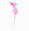 Crystal Acrylic Cat Wand Toy with Jingle Bell and Pom-Poms