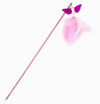 Glitter Cat Wand Toy with Butterfly Attachment and Soft Feathers
