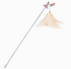 Glitter Cat Wand Toy with Butterfly Attachment and Soft Feathers