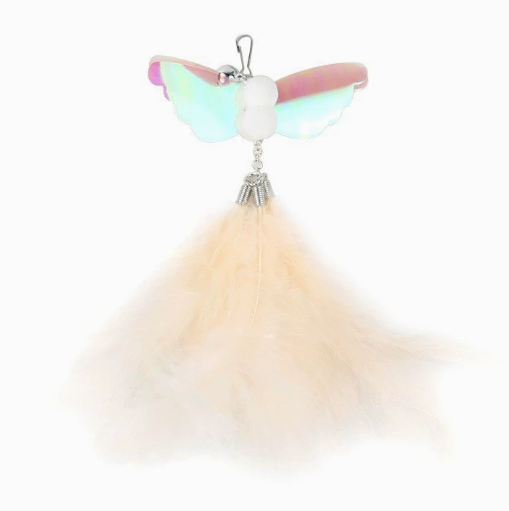 Glitter Cat Wand Toy with Butterfly Attachment and Soft Feathers