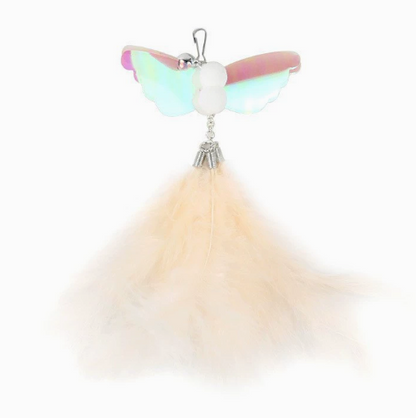 Glitter Cat Wand Toy with Butterfly Attachment and Soft Feathers