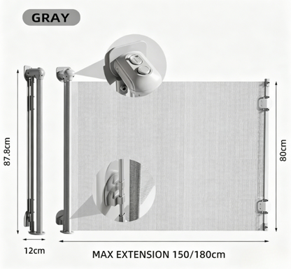 Retractable Mesh Baby Gate for Stairs and Doorways, Extra Wide Pet Safety Gate