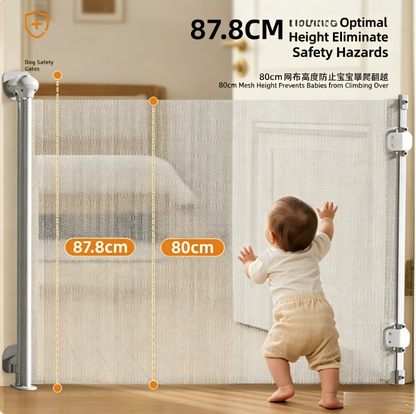 Retractable Mesh Baby Gate for Stairs and Doorways, Extra Wide Pet Safety Gate