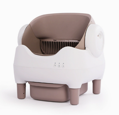 Automatic Self-Cleaning Cat Litter Box, Open-Top Smart Cat Litter Robot with Waste Drawer