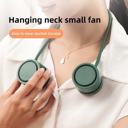 Fan Long Battery Lif New Mini Neck Portable No Bladeless Hanging Neck Rechargeable Air Cooler 3 Speed Mini Summer Sport Fan