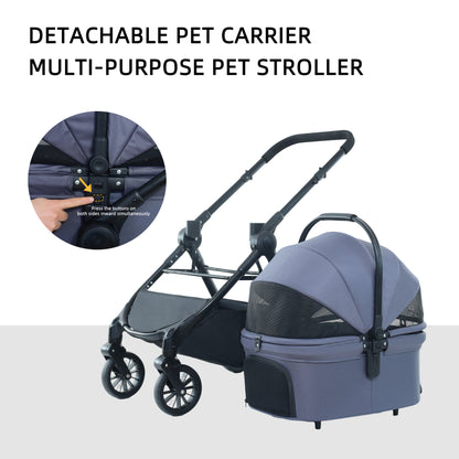 3-in-1 Luxury Detachable Pet Stroller - Versatile Travel System for Dogs & Cats