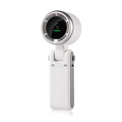 Handheld Mini Fan 5 Speed Foldable Mini Fan Portable Desk Outdoor Neck Hanging USB Rechargeable Fan Phone Stand Display Screen