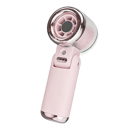Mini Fan Portable Water Mist Fan 3600mAh 5 Speeds Handheld Foldable Neck Hanging Humidifier Small Spray Fans Type-C Rechargeable